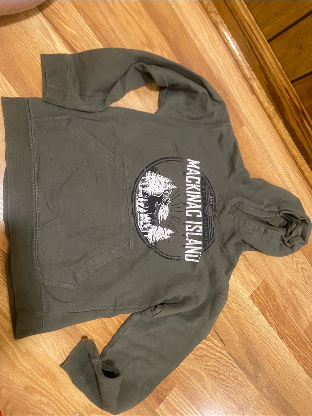Mackinac Island Olive Green Kids Hoodie